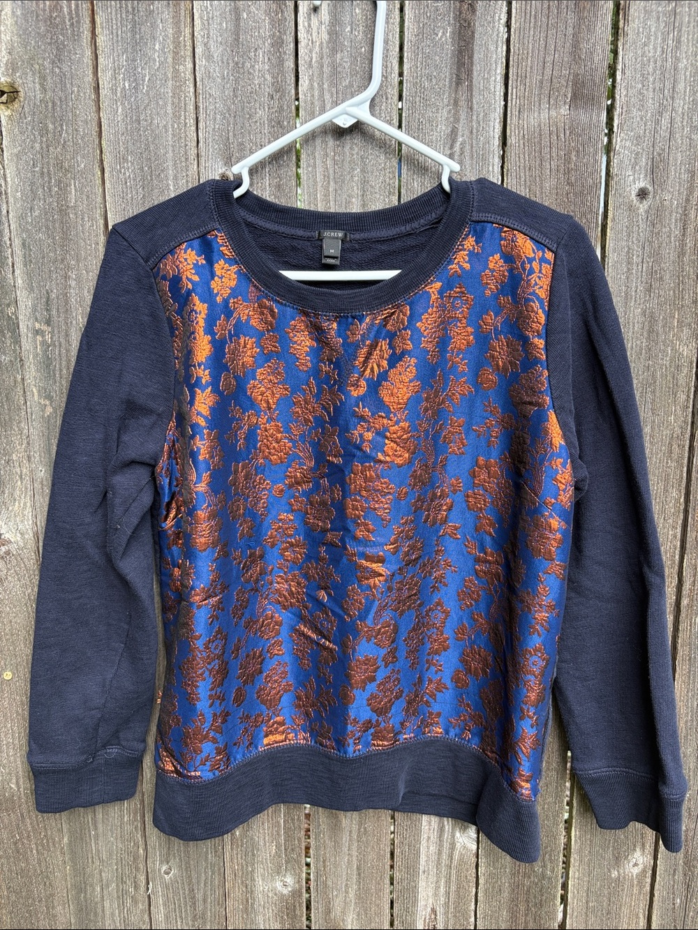J. Crew Navy Fancy Crewneck Sweater